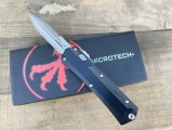 新款 Microtech 微技术蛇神直跳刀（大马士革   碳纤维 柄  ）