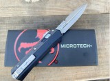 新款 Microtech 微技术蛇神直跳刀（大马士革   碳纤维 柄  ）