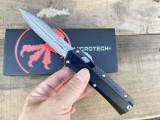 新款 Microtech 微技术蛇神直跳刀（大马士革   碳纤维 柄  ）