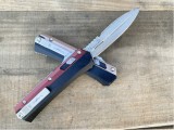 新款 Microtech 微技术蛇神直跳刀（大马士革  铝柄  ）