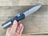 新款 Microtech 微技术蛇神直跳刀（大马士革  G10 柄  ）