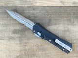 新款 Microtech 微技术蛇神直跳刀（大马士革  G10 柄  ）