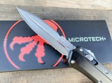 新款 Microtech 微技术蛇神直跳刀（大马士革   碳纤维 柄  ）
