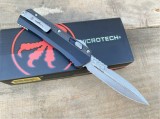 新款 Microtech 微技术蛇神直跳刀（大马士革   碳纤维 柄  ）